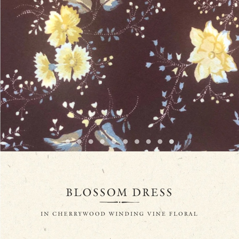 Doen Blossom Dress in Cherrywood winding vine fabric size large - Picture 7 of 11